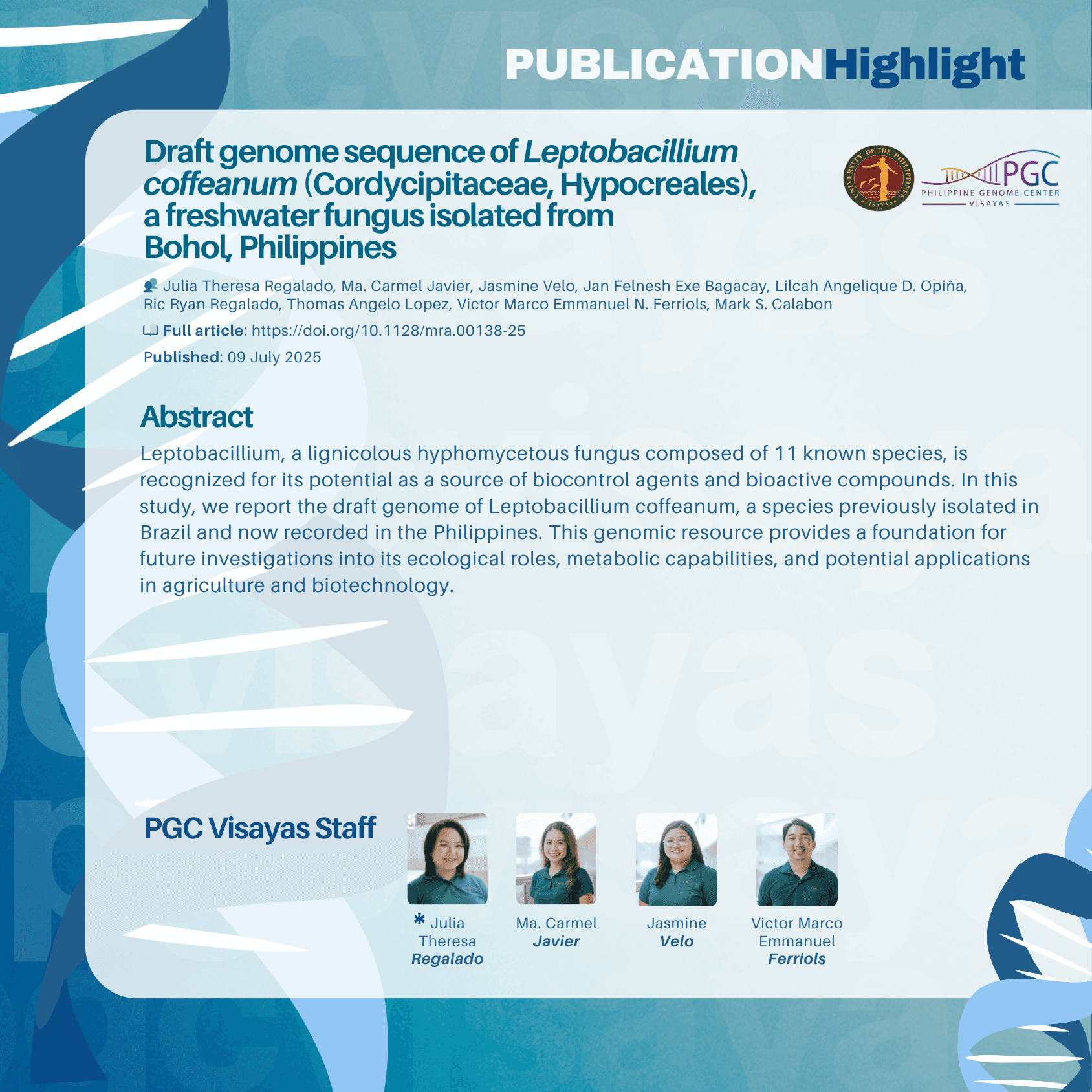 Publication highlight – Draft genome sequence of Leptobacillium coffeanum